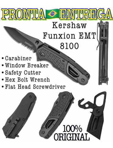 Canivete Tatico Kershaw 8100 Funxion Emt Multifunções Knife