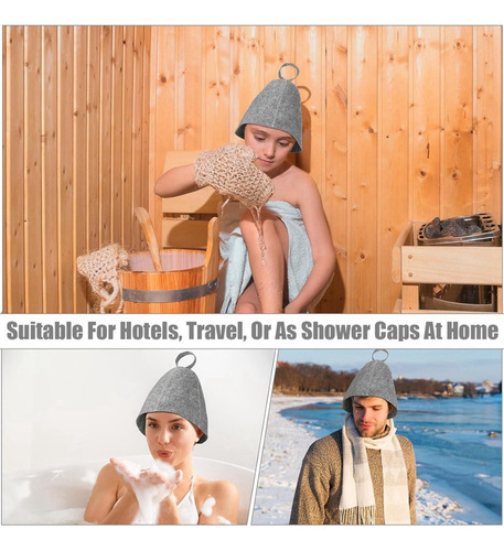 Sh Touca De Banho Anti-calor Para Sauna, Lã Grossa,