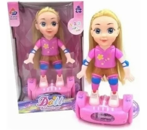 Muñeca Con Patineta Luces Y Música + Pilas. Ofertas Claras