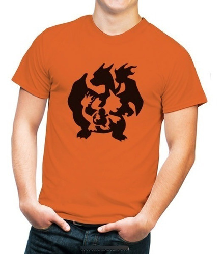 Playera Charmander Charmeleon Charizard Caballero