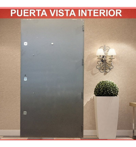 Puerta Doble Chapa Nº 18 Inyectada Triple Cerradura 90 X 200 Color Gris Grafito anti-oxido