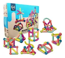 Comprar Juego De Bloques De Construccion Magneticos 64 Piezas Niños