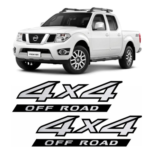 Adesivo 4x4 Off Road Frontier Par Aço Escovado Cor Preto