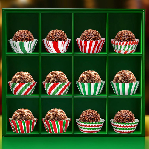 Forros Navideños Para Minicupcakes Augsun, 800 Unidades, Car