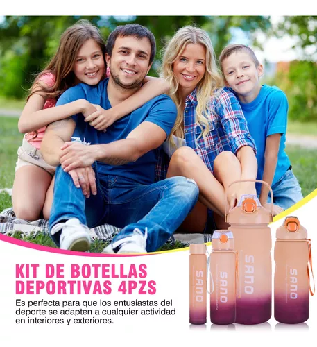  Botella de agua deportiva grande de 2 litros con sello de  tiempo portátil a prueba de fugas, sin BPA, botella deportiva con popote  (azul naranja, A-Matte) : Deportes y Actividades al