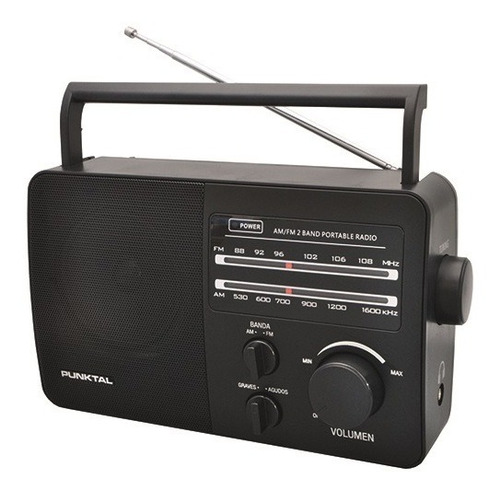 Radio Am Fm Punktal Funciona A Electricidad O A Pilas Color Negro