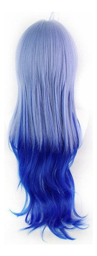 Peluca Azul Resistant Genshin Ganyu Cosplay De 80 Cm
