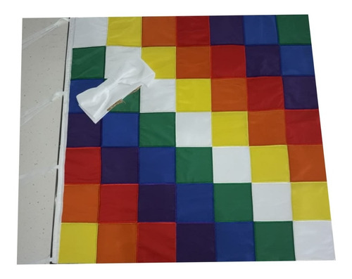 Bandera Ceremonia Wiphala Pueblos Originarios Bordada 90x90