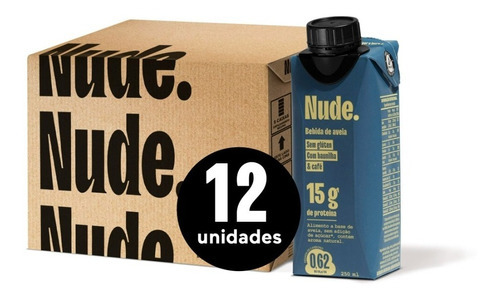 Kit 12 Bebida Proteinada Café Com Baunilha Nude 250ml
