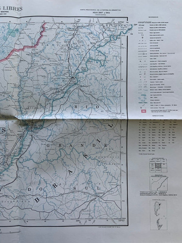 Mapa Carta Paso De Los Libres. Corrientes. Misiones. Igm (Usado)