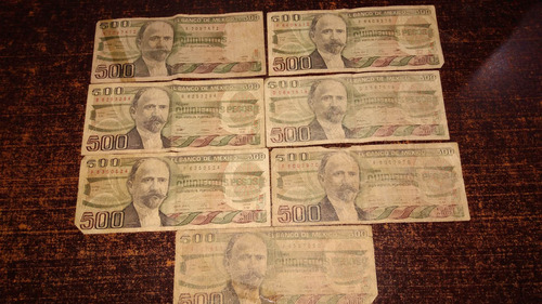 7 Billetes De 500 Pesos 1982