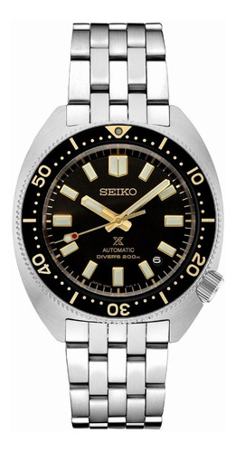 Reloj Seiko Prospex Heritage Turtle Automatic Diver Spb315j1 Color de la malla Plateado Color del bisel Negro Color del fondo Negro