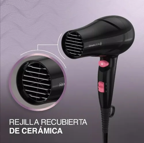Secadora Cabello Remington Pro Ceramic Concentrado Infrarojo Color Negro