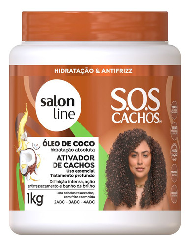 Ativador Cachos Óleo Coco Sos Cachos Hidrata Salon Line 1kg