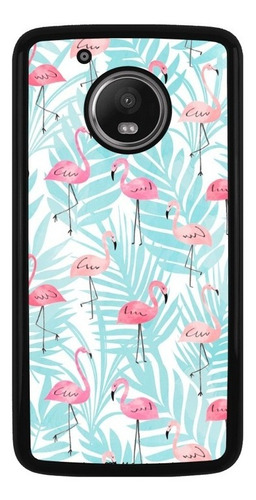 Funda Protector Para Motorola Moto Flamingos Plantas