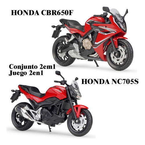 Kit 2en1 Honda Cb500f Y Cb1000r Miniatura Metal Moto 1/18