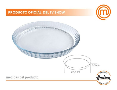 Fuente Vidrio Templado Hudson Redonda Horno 27x3.5 Cm