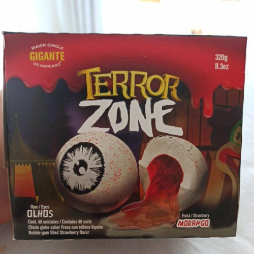 Imagem 3 de 6 de Chiclete De Bola Olhos Terror Zone Gigante Halloween 40 Pcs