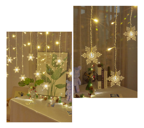 Cadena De Luces Led Para Cascada Con Forma De Copo De Nieve