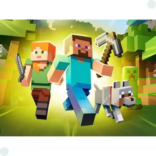 6 Jogo Americano Minecraft - Impermeável Limpa Facil Pvc