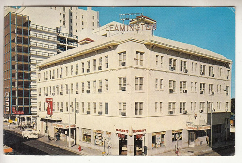 Postal Del Hotel Leamington Downtown Miami Usa Vintage 