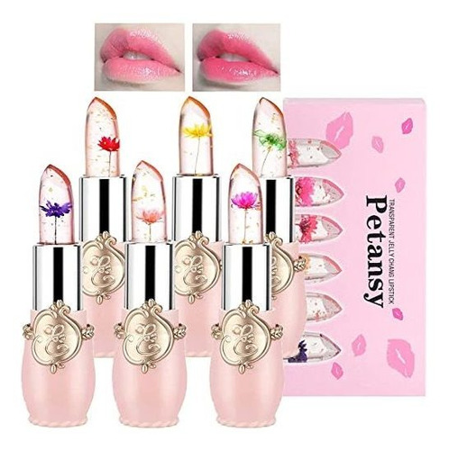 Petansy 6 Pack Cristal Jalea Flor Lápiz Labial M9j8h