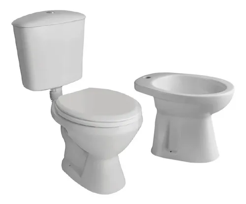 Combo Inodoro Corto Mochila Bidet Loza Ferrum Mayo Cuotas