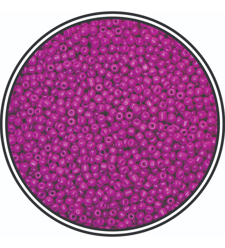 Mostacillon 100gr Esmaltado Bijou Accesorios Collar Pulsera Magenta 3.5 Mm 4 Mm