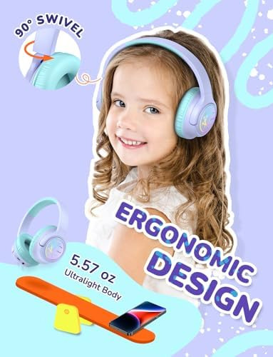 Iclever Auriculares Bluetooth Niños Con Luces Led, Bth18 43h