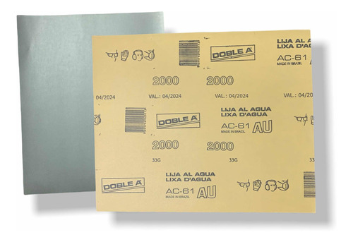 Lija Al Agua Doble A Grano 2000 Y 2500 Pack 100 Unidades 