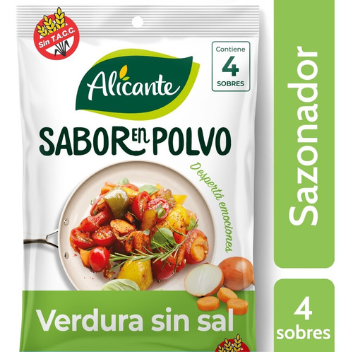 Alicante Sabor En Polvo Verdura Reducida En Sodio X 4 Sobres