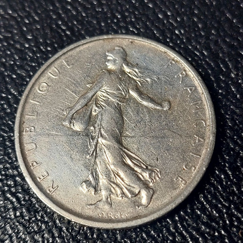 Moneda Francia 5 Francos, 1968 Plata 0.835 Km# 926 - 219