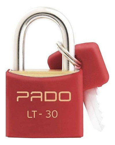 Kit 3 Cadeados Pado 30mm Color Latão Resistente Mala Mochila Cor Vermelho