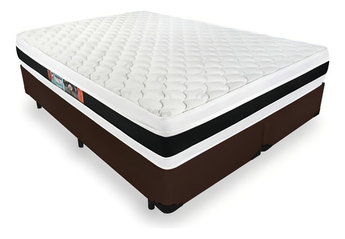 Cama Box King + Colchão Espuma D45 Castor Black White 193cm
