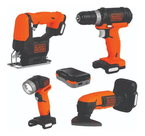 Set 4 Herramientas A Batería 12v Black Y Decker Gopack