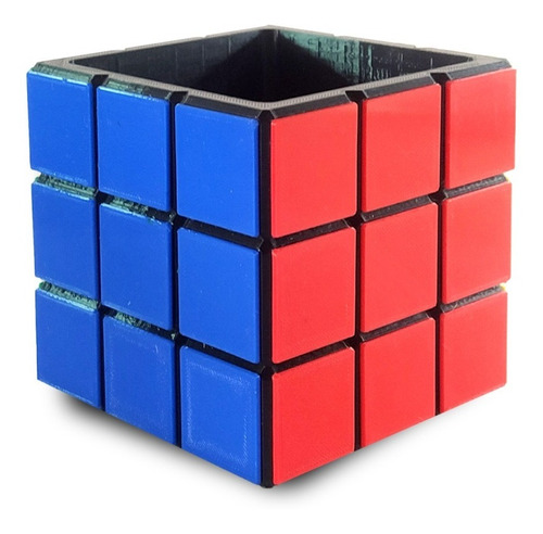 04-mp2 - Maceta Cubo Rubik De Plástico En Cinco Colores 3d