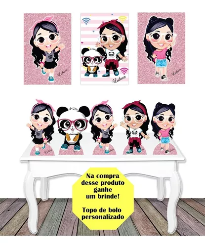 Luluca E Panda Kit 5 Display Mdf Decoração + 3 Quadros