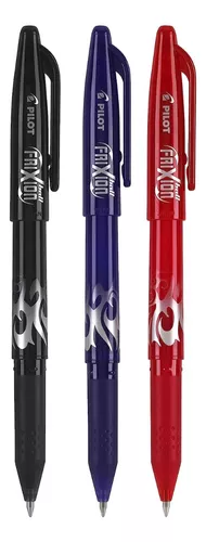 Plumas de Gel Borrables Pilot Pen Frixion Ball Punto fino Tinta negra roja  azul 3 piezas