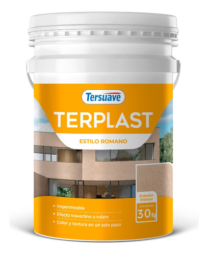 Revoque Plástico Texturado Tersuave Terplast Romano Med 30kg