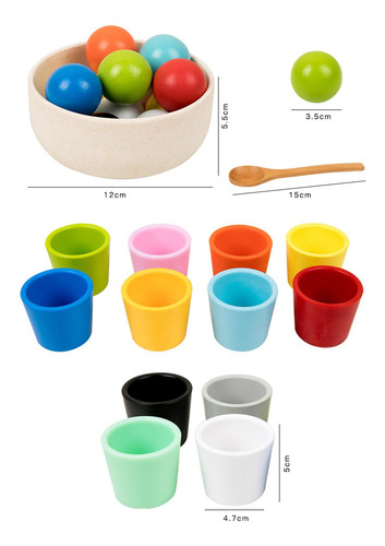 Bolas En Tazas Juguetes Juego De Clasificación De Colores