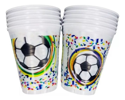 Vasos Futbol X 10 U Feliz Cumpleaños Cotillon Juanalalo