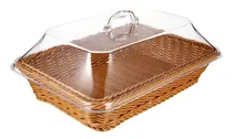 Comprar Cesta De Pan De Frutas De Ratán Tejido Con Tapa