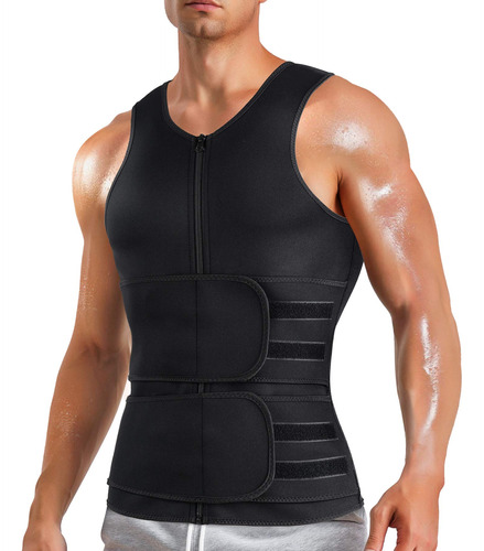 Chaleco De Sauna Para Hombre Con Cintura Y Cremallera, Traje