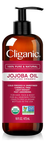 Aceite De Jojoba Organico 100% Puro Premium Cliganic 480 Ml