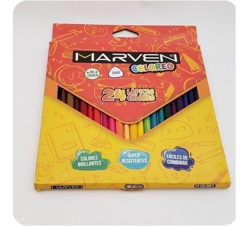 Lapices De Colores Pinturitas X24 Marven 