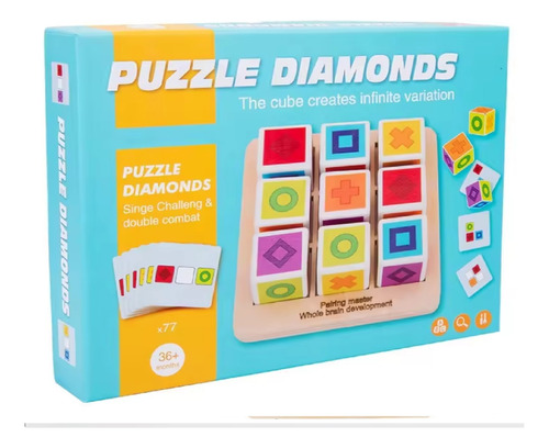 Puzzle Diamonds Cubo Block 3d Educativo Montessori -759