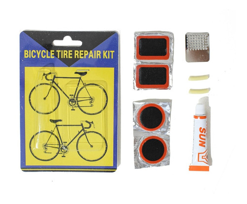 Kit Para Reparar Bicicletas Pegamento + 4 Parches Premium