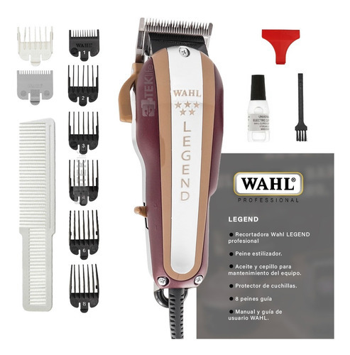 Cortadora De Cabello Profesional Wahl Legend 5 Stars V9000 Uso Intensivo Especial Para Estéticas Color Rojo