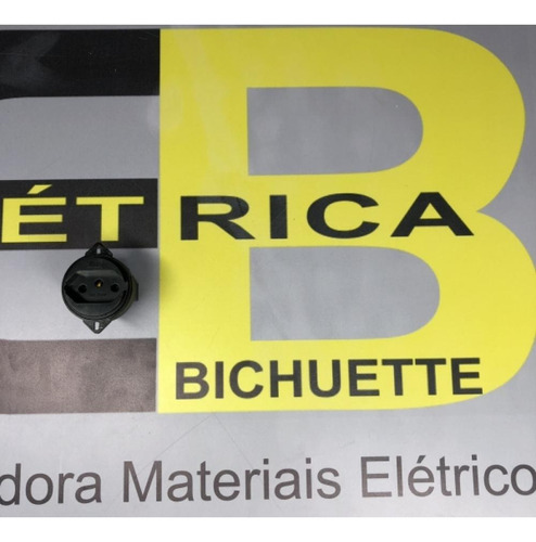 Tomada 2p+t 10a Redonda Piso Haste Curta Preta Blux