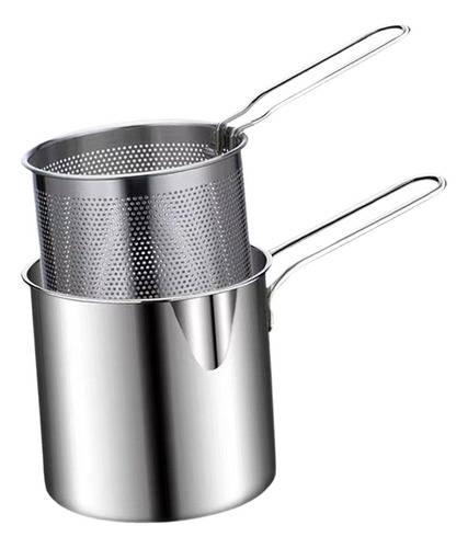 .. Olla For Freír De Acero Inoxidable Con Colador Para